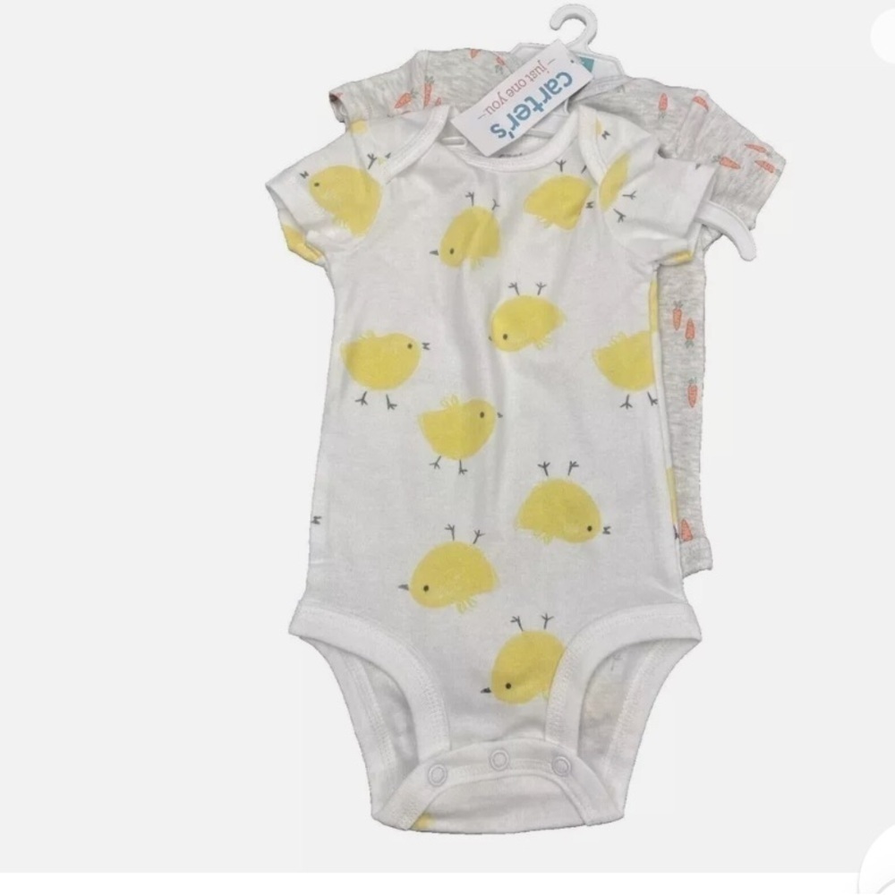 NWT Carter's Just One You Baby Unisex 2pk Chick & Carrot Bodysuit